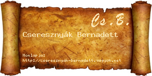 Cseresznyák Bernadett névjegykártya
