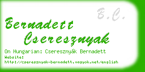 bernadett cseresznyak business card