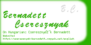 bernadett cseresznyak business card